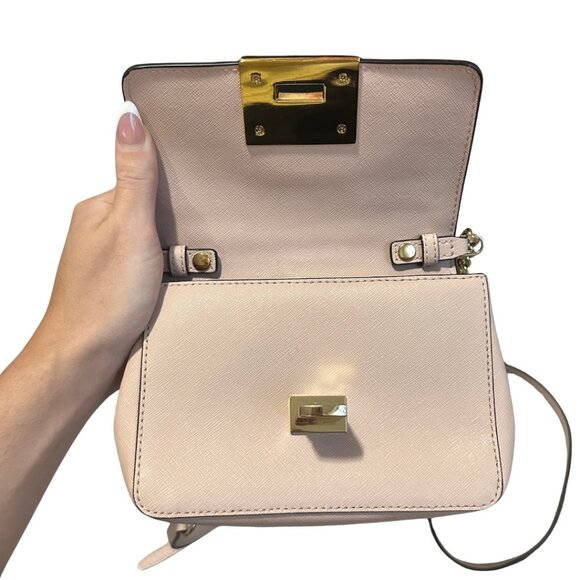 Michael Kors Light Pink Blush Gold Studded Crossbody Purse - Picture 6 of 15